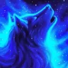 Blue Neon Wolf Diamond Painting