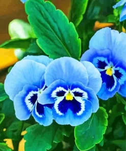 Blue Pansy Flowers Diamond Painting