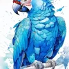 Blue Parrot Diamond Painting