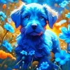 Blue Puppy Diamond Painting