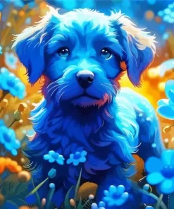 Blue Puppy Diamond Painting