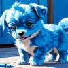 Blue Puppy Dog Diamond Painting