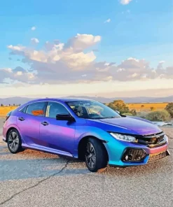 Blue Purple Car Diamond Painting
