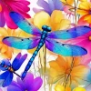 Blue Purple Dragonfly Diamond Painting