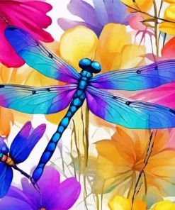 Blue Purple Dragonfly Diamond Painting