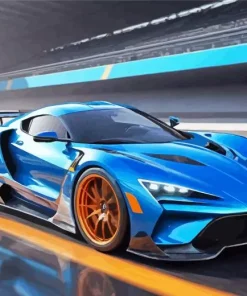 Blue Race Car Diamond Painting