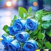Blue Rose Bouquet Diamond Painting