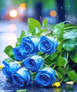 Blue Rose Bouquet Diamond Painting