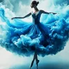 Blue Smoke Ballerina Diamond Painting