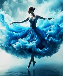 Blue Smoke Ballerina Diamond Painting