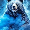 Blue Smoke Bear Diamond Painting