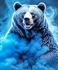 Blue Smoke Bear Diamond Painting