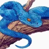 Blue Spiny Bush Viper Diamond Painting