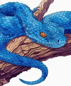 Blue Spiny Bush Viper Diamond Painting