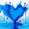 Blue Splatter Heart Diamond Painting