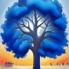 Blue Tree Diamond Painting