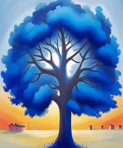 Blue Tree Diamond Painting