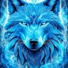 Blue Wolf Face Diamond Painting