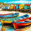 Boats On Beach Diamond Painting