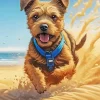 Brown Border Terrier Dog Diamond Painting