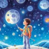 Boy In Space Diamond Painting