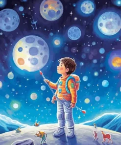 Boy In Space Diamond Painting