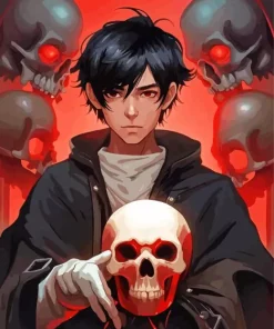 Boy With A Skull Head Diamond Painting