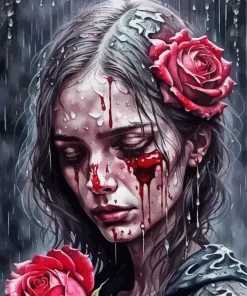 Broken Girl Crying Diamond Painting