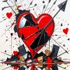 Broken Heart With Arrow Diamond Painting