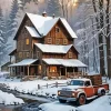 Brown Truck Barn Diamond Painting