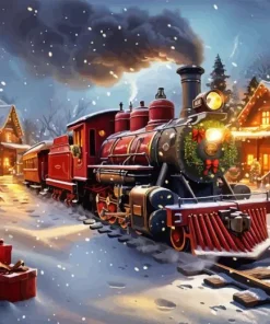 Christmas Train Diamond Painting