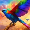 Colorful Bird Flying Diamond Painting