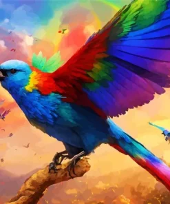 Colorful Bird Flying Diamond Painting