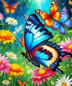 Colorful Butterflies Diamond Painting