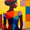Colorful Cubism Lady Diamond Painting