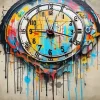 Colorful Dripping Clock Diamond Painting