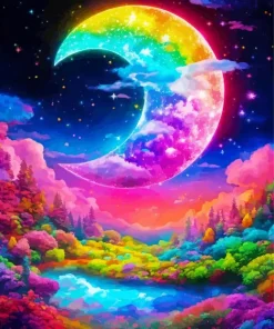 Colorful Moon Diamond Painting