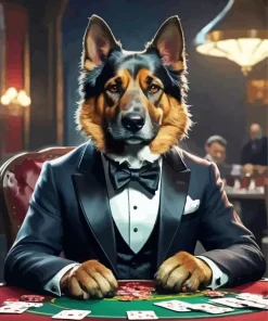 Cool Dog In Tuxedo Diamond Painting