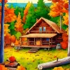 Cool Fall House Diamond Painting