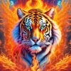 Cool Flaming Tiger Art Diamond Painting