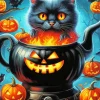 Cool Halloween Cat Art Diamond Painting