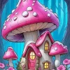 Cool Mushroom House Art Diamond Painting