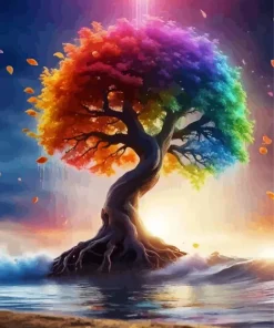 Cool Rainbow Tree Diamond Painting