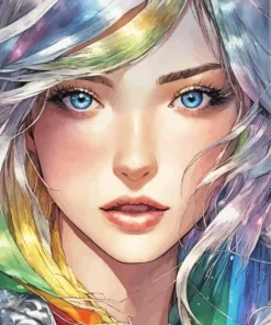 Cute Anime Face Girl Diamond Painting