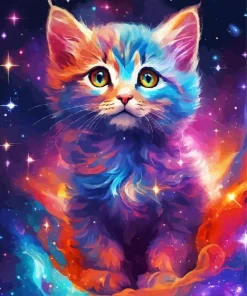 Cute Galaxy Cat Diamond Painting