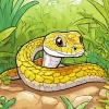 Cute Yellow Python Diamond Painting