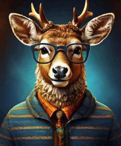 Deer Wearing Clothes Diamond Painting