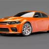 Dodge Charger Daytona Orange Diamond Painting