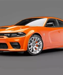 Dodge Charger Daytona Orange Diamond Painting