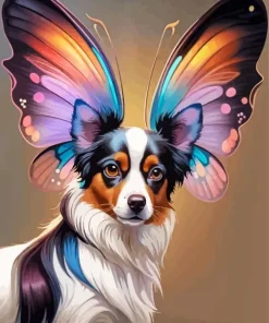Dog And Butterfly Art Diamond Painting